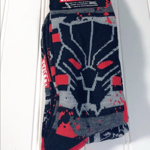 Marvel Accessories Mens Marvel Black Panther Socks 2 Pair Size 63